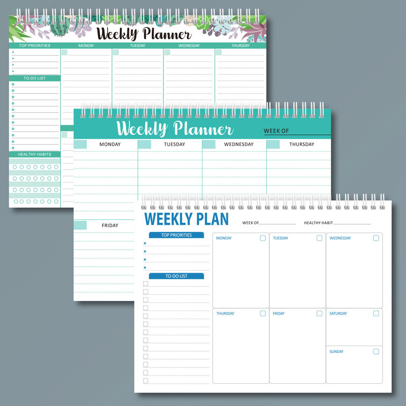 المفكرة التخطيط الأسبوعي ، 52 ورقة ، واسعة لمخطط مع الملاحظات ، والجداول اليومية ، والعضوية العليا ، وتحسين أهدافك ، والمهام
