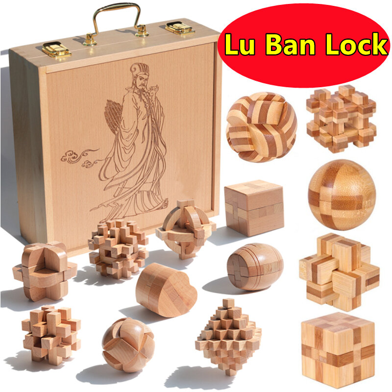 New Wooden Kong Ming Bloqueio Lu Ban Lock IQ Brain Teaser Brinquedo Educativo Crianças Montessori 3D Puzzles Jogo Desbloquear Brinquedos Kid Adulto