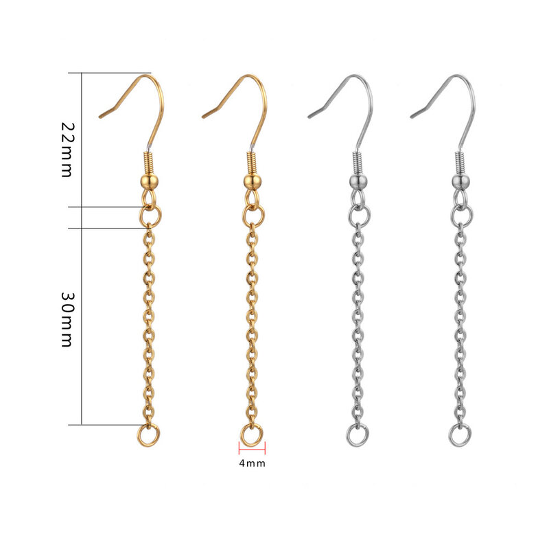 10 pezzi ganci per orecchini in acciaio inossidabile fili connettore per catena di estensione per risultati di materiali per gioielli con ciondoli ipoallergenici fai da te