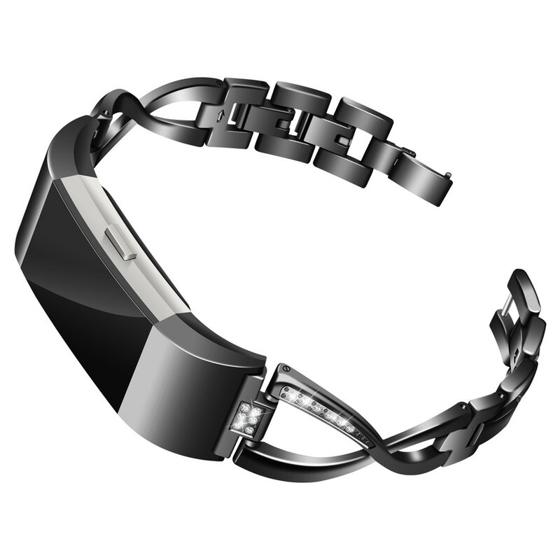 Luxury Diamond X Shape Bracelet Strap For Fitbit Charge 2/Charge 3/Charge 4/Charge 5 Band Watchband For Fitbit Charge 3 SE Strap