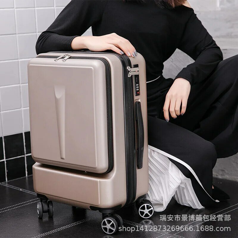 Деловой чемодан на колесиках, передняя сумка для компьютера, багаж, универсальн студенческий чемодан, посадочный пароль, чемодан
