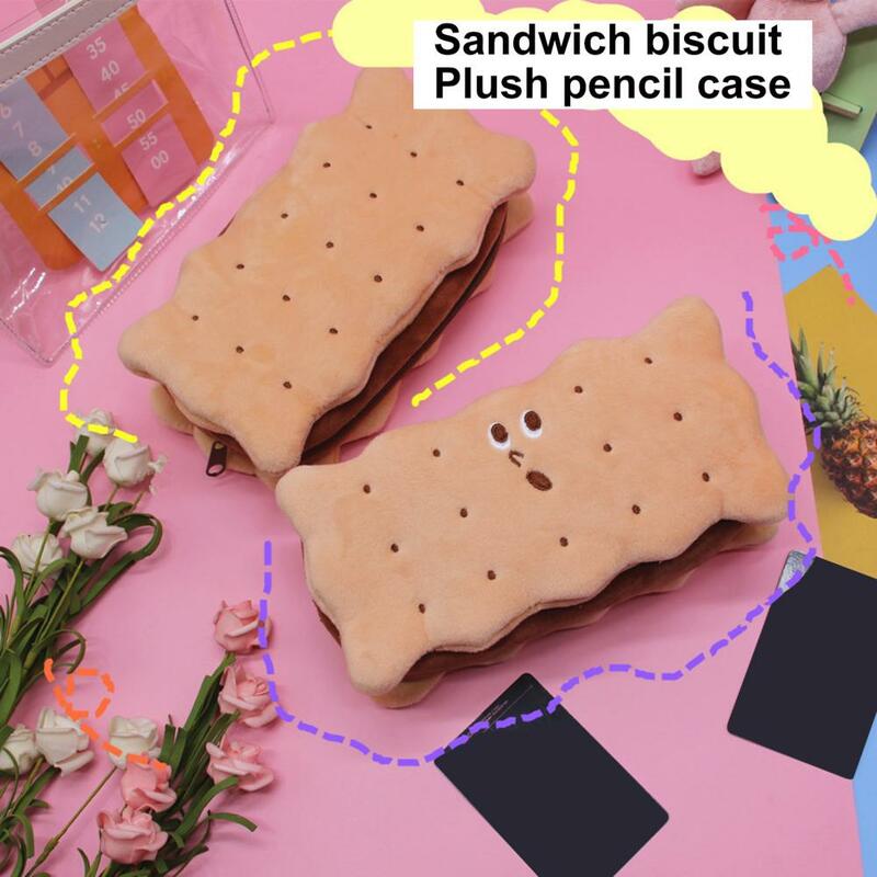 Sandwich Cookies piórnik piękny pluszowy piórnik Velvet zmywalny minimalistyczny schowek na długopisy studenckie