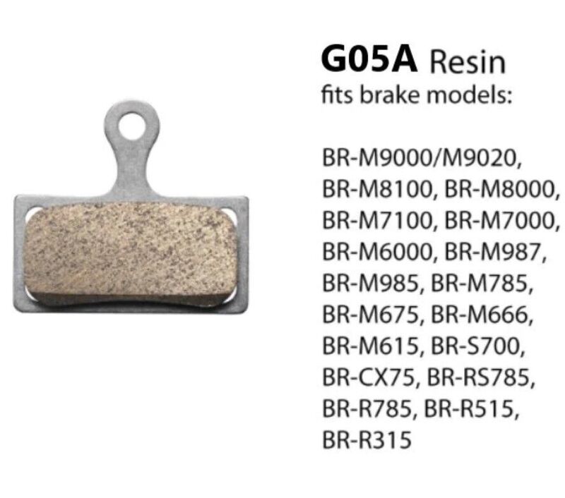 1/2Pairs Shimano G05A-RX Disc Brake Pads G02A G03A Update G05A eBike rated Resin-Y2R298010