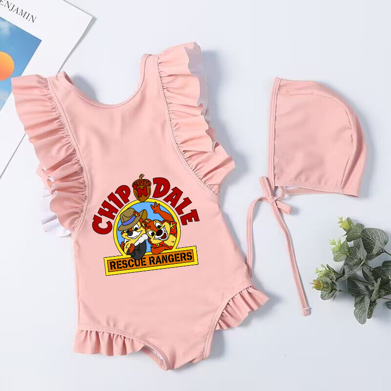 Chip n Dale Toddler Baby Swimsuit One Piece Children Swimwear Kids Girl Bathing Suit Swim Shirts for Surfing Bathing Suit Beach