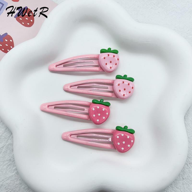 2 pz/set Cute Sweet Strawberry Hairpin Lovely Pink Hair Clips Women Girls Bangs Clips BB Snap Clip accessori per capelli