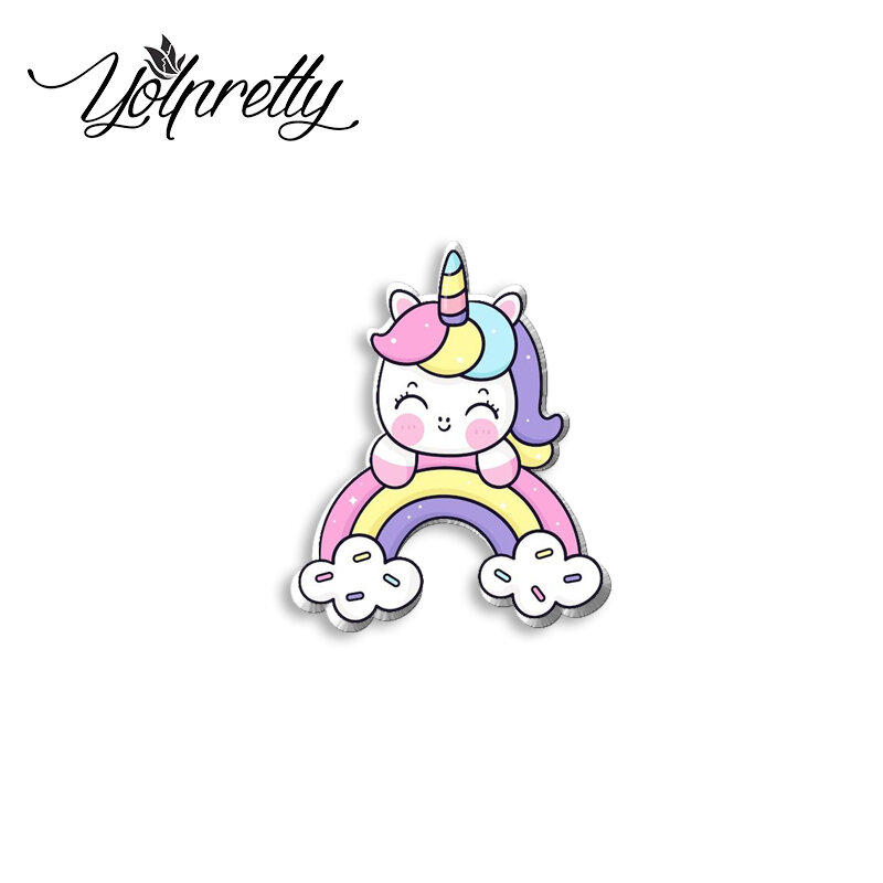 2023 New Arrival Fashion Cute Cartoon Sweety Rainbow Horse Unicorn Handcraft Acrylic Epoxy Badge Pin Lapel Pins