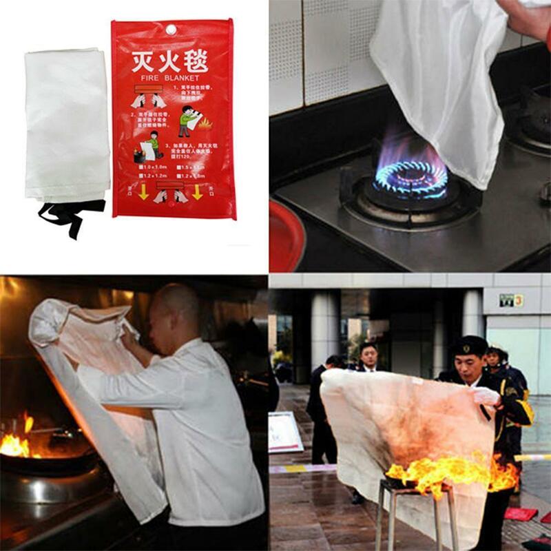 1M *1M Fire Blanket Fighting Fire Extinguishers Glass Fibre Tent Emergency Survival Military Blanket Fire Shelter Safety Cover