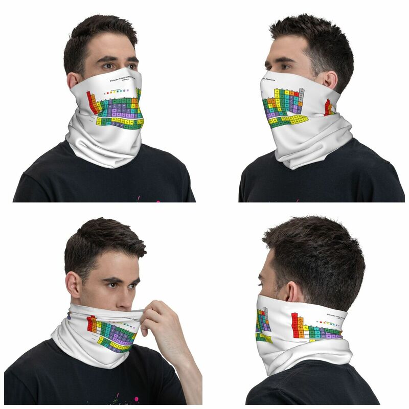 Tavola periodica degli elementi chimica Bandana Neck Cover stampato passamontagna maschera per il viso sciarpa fascia per capelli sport per uomo donna adulto
