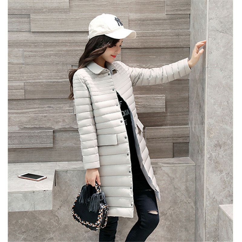Veste en duvet de canard blanc pour femme, coupe-vent, Long manteau décontracté, ample, chaud et léger, collection automne hiver 2023