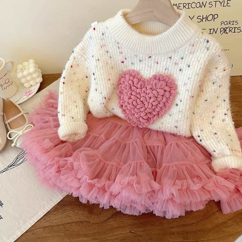 Свитер для девочек, новинка, Осень-зима, модный детский свитер в стиле принцессы, утепленная нижняя рубашка