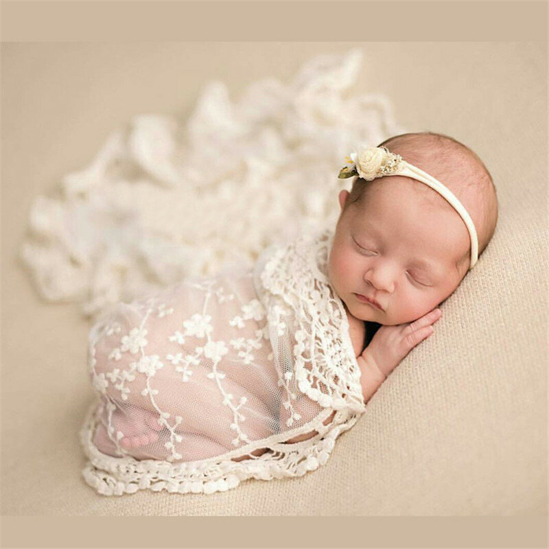 Lace Wrap Swaddling Newborn Photography Props Blanket Baby Photography Backdrop Photo Shooting Studio Accessories