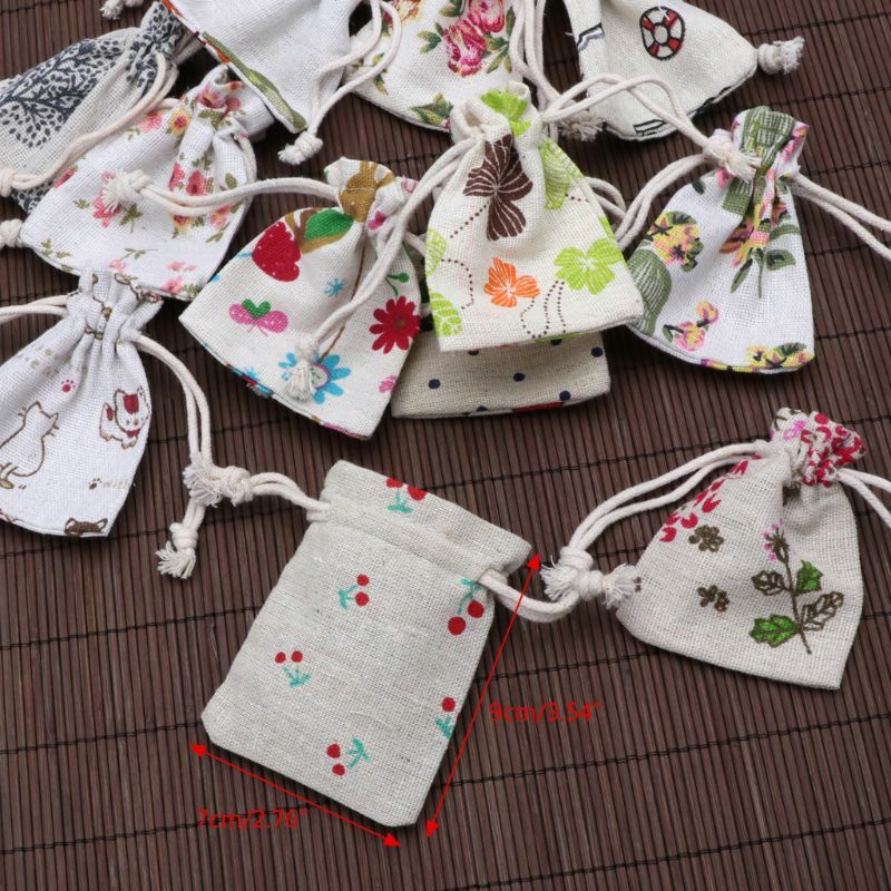 Y1UB сумка из хлопчатобумажной ткани с двойным шнурком для маленьких ювелирных браслетов, бусин, подарок для специй