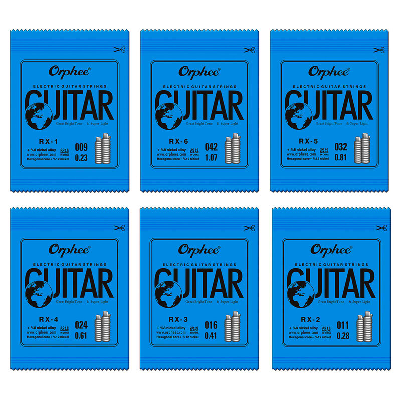 Alta Qualidade Única Corda Substituição da Guitarra Elétrica, Acessório Prático Adaptador, Super Light Gauge, RX15, 9-42