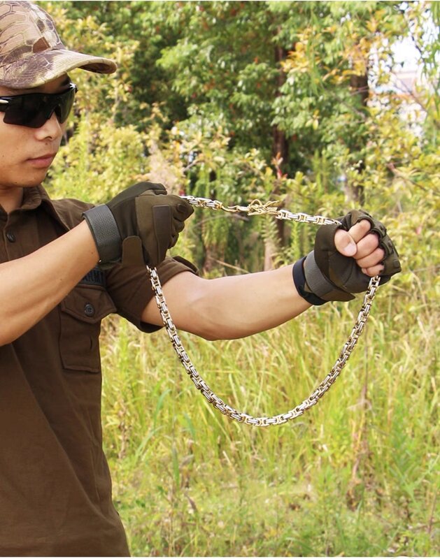 EDC Self Defense Whip Titanium Steel Necklace Fashion Chain Waist Dragon Head Pendants Bracelets Boy Gadgets For Men Cool Gifts
