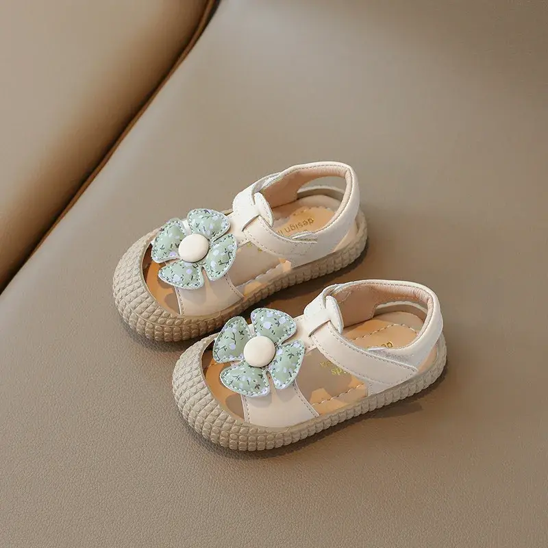 Kleinkind Mädchen Sandalen Sommer süße Blume Kinder Prinzessin erste Walker Schuhe Mode Patchwork Kinder kausale Ausschnitte Sandalen