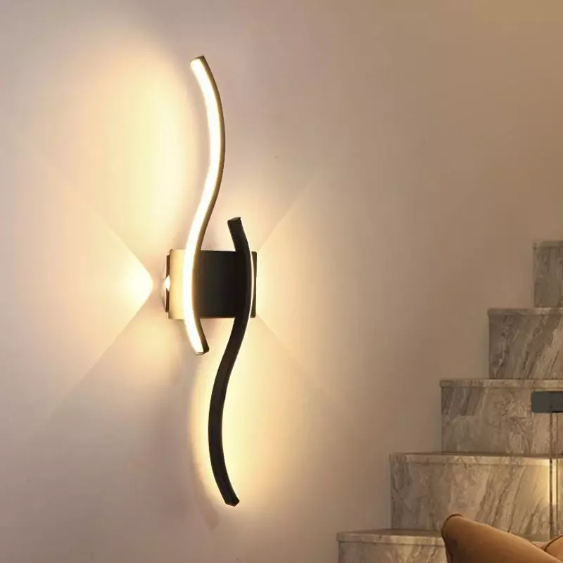 벽 램프 LED 긴 스트립 벽 스콘스 홈 장식, 거실 배경 레스토랑 침실 현대 조명 기구