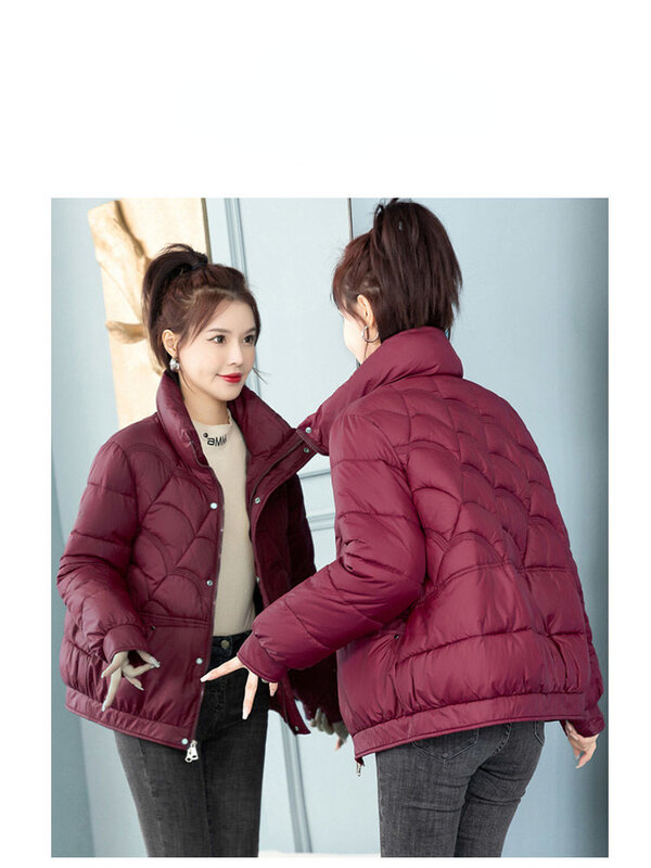 Woman Thin Quilted Jacket Autumn Female Warm Long-sleeved  Women Lady White Duck Down Tops Ultralight Coat Outerwear G125