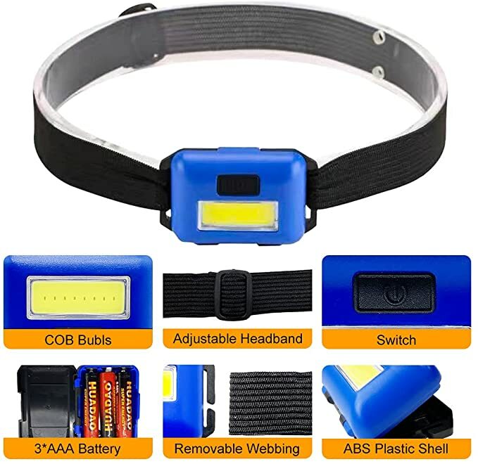 휴대용 미니 COB LED 헤드 라이트, 방수 헤드 프론트 라이트, 캠핑 헤드 램프, 3 가지 스위치 모드