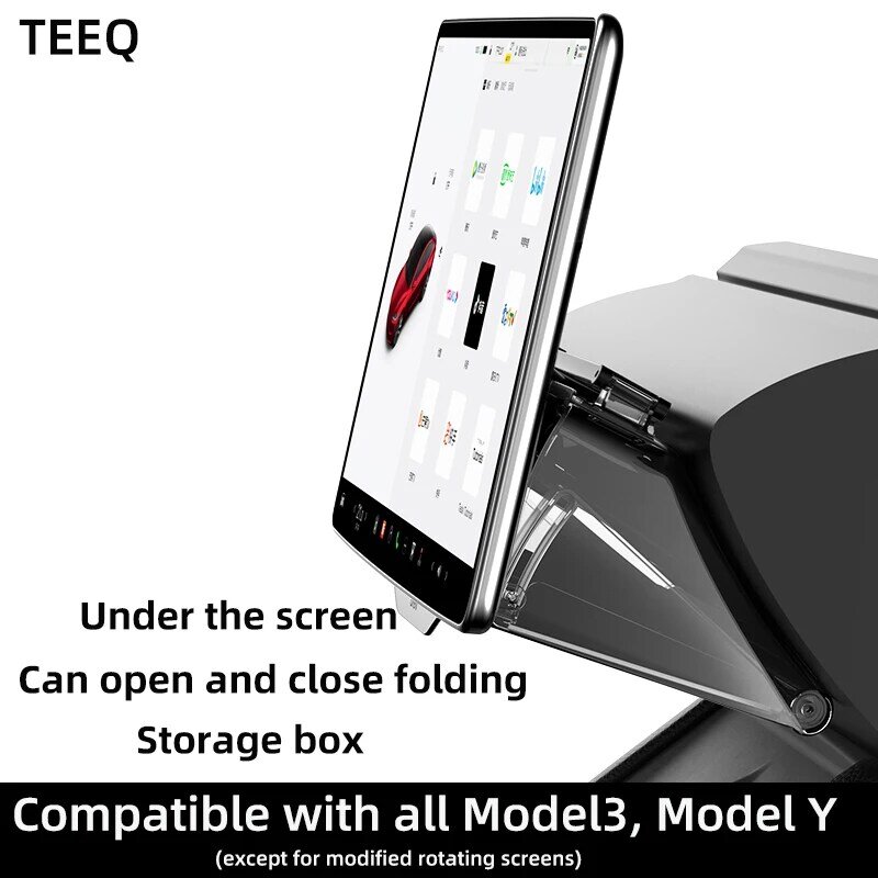 Teeq Voor Tesla Model 3 Highland 2023 2024 Model Y Onderscherm Verborgen Opbergdoos Nieuw Achter Het Scherm Opbergdoos Accessoires