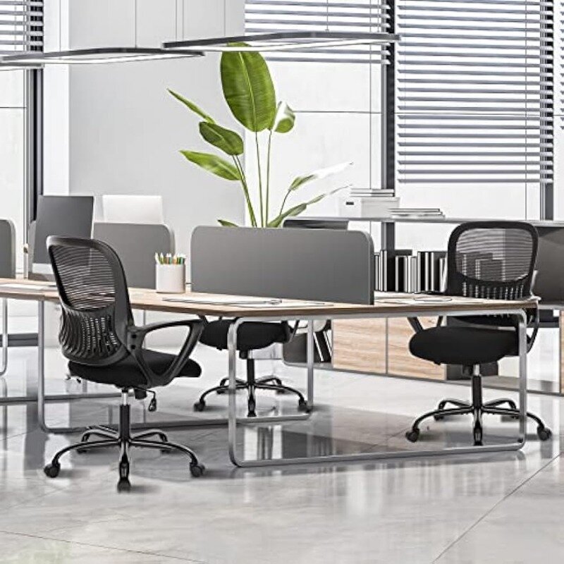 SMUG-Ergonômico Mesh Office Chair com assento maior, ajustável tarefa giratória, tarefa giratória, Mid computador traseiro, altura executiva