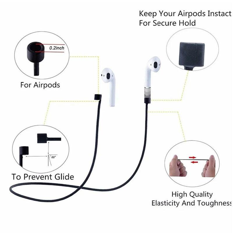 Corda Suspensa Anti-Perda de Silicone Magnética para AirPods, Fones De Ouvido Bluetooth Lanyard, Apple 2nd, 3rd, 4th, 5th Generation