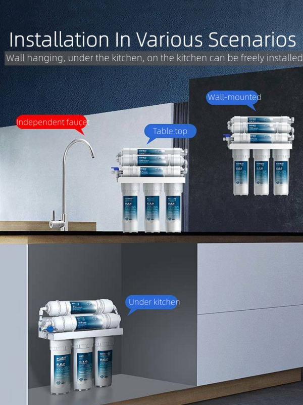 Sistema di filtraggio dell'acqua 3 + 2 purificazione del sistema di filtraggio dell'acqua potabile a 5 fasi per la cucina domestica con rubinetto del Kit di cartucce filtranti
