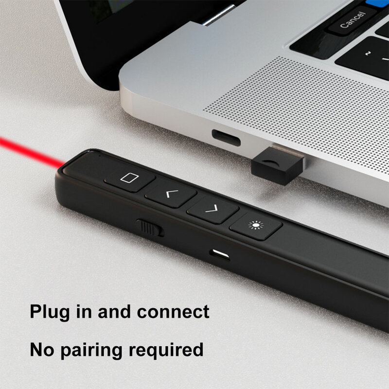 Wireless Presenter RF2.4GHz USB รีโมทโปรเจกเตอร์ควบคุมหน้าเปลี่ยนปากกาสำหรับ Powerpoint Pointer Slide Advancer PPT