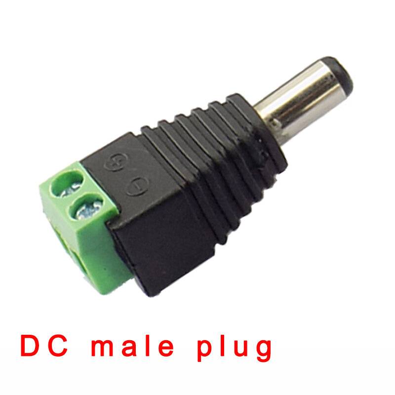 암수 DC 전원 플러그 어댑터 커넥터, LED 스트립 램프 프레스 커넥터, CCTV 카메라용, 5.5mm x 2.1mm, 5 개