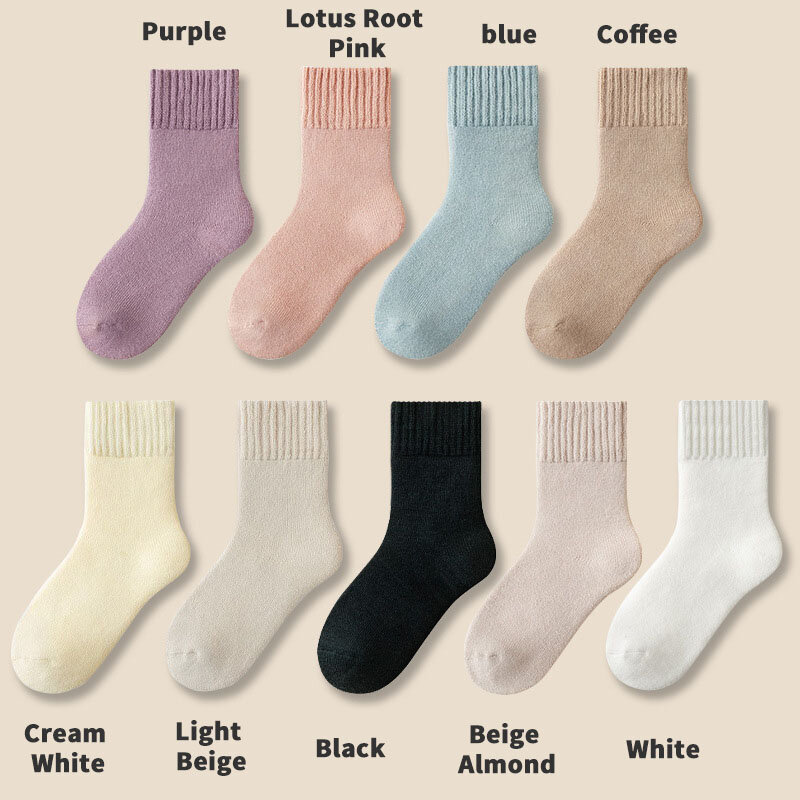 Женские шерстяные носки, 1 пара, осенне-зимние теплые толстые плюшевые пушистые мягкие послеродовые чулки Markron, носки для сна в пол