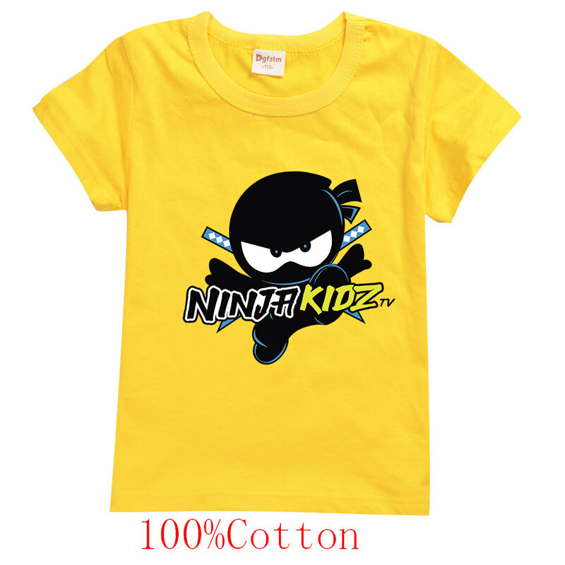 NINJA KIDZ Kids Clothes Cotton casual Short-sleeved T-shirts Children Sweatshirt Cartoon Teenager Tops Boys Girls Clothing
