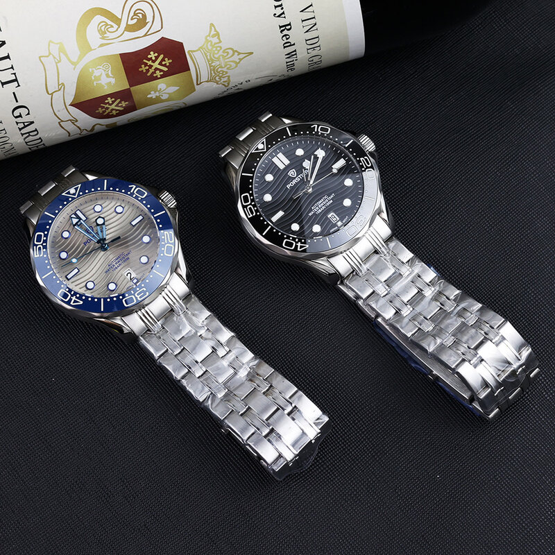 PORSTIER-Relógio de pulso mecânico masculino com moldura cerâmica, vidro safira automático, mostrador luminoso, relógio de luxo, novo, NH35, 42mm