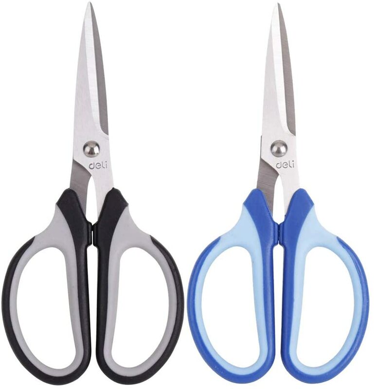 2 Pack Multi-Purpose Cutting Scissors, Ergonomic Stainless Steel Scissor, Craft Scissors Set, Rubber Comfort Grip Sharp Blade Ea