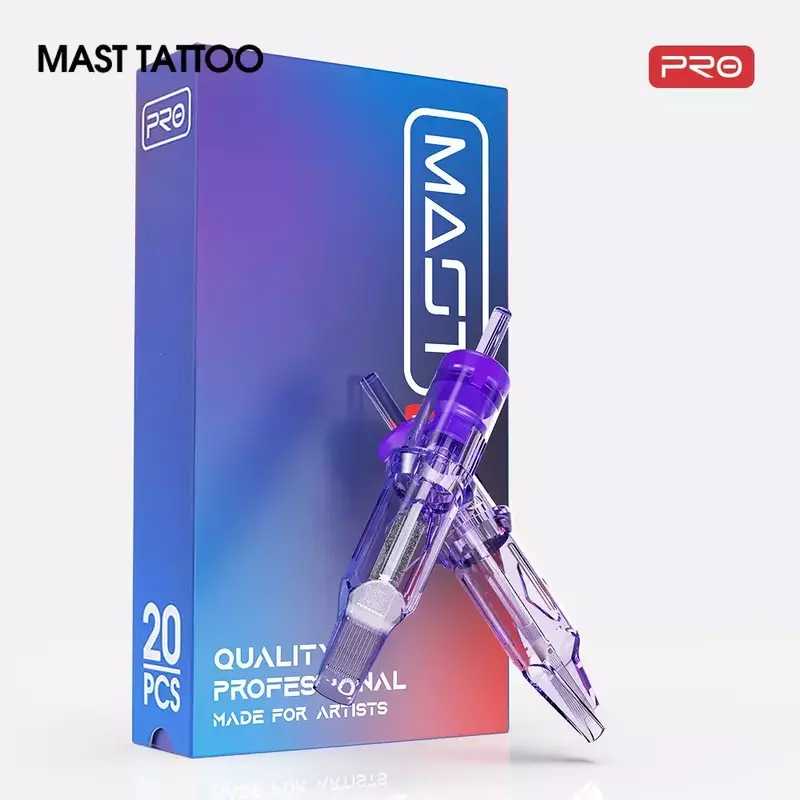 Mast Tattoo PRO cartuchos de tatuaje RL/RLT, agujas de seguridad esterilizadas desechables, delineador redondo, 20 unidades por lote