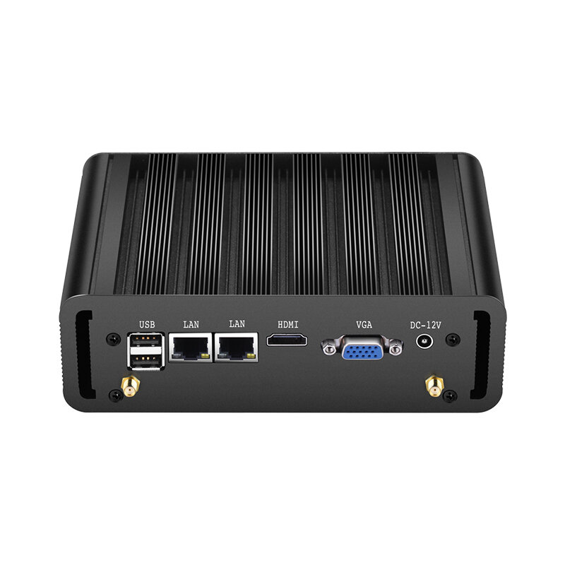 IPC Fanless Industrial Mini PC Intel N100 2x Ethernet 2x COM RS232/485 6x USB mendukung kartu SIM 4G LTE WiFi Windows Linux