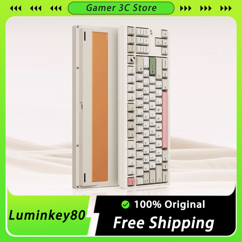 Teclado mecánico Luminkey Luminkey80, aleación de aluminio, modo triple, Hotswap, Junta ergonómica, Pc, Gamer, Mac Man, regalo