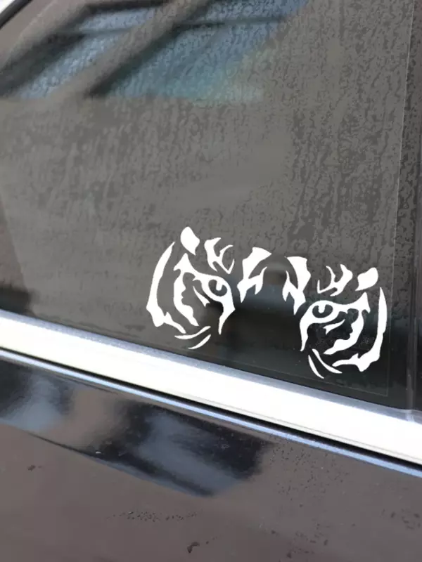 Cool Tiger Eyes Car Sticker  Window Decor Pvc Decal Black/Silver 16.8CM*8.4CM