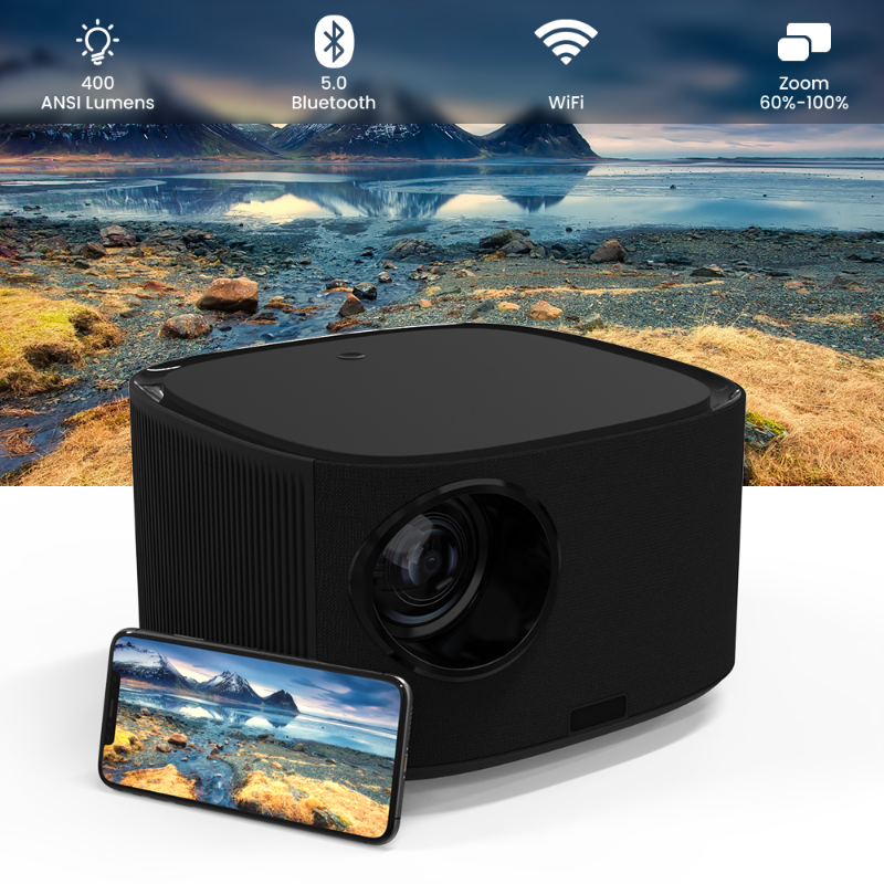 4k 1080p Laser 320 Lumen Ansi mit Lautsprechern Mobile HD Auto Fokussierung LED LCD tragbaren Handy-Projektor