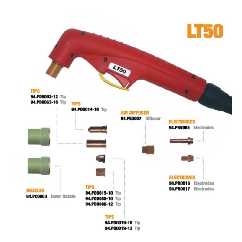 P50 P-50 LT50 LT-50 CB50 CB-50 Plasma Cutting Cutter Torch Nozzle Tip Electrode PD0015 PR0017