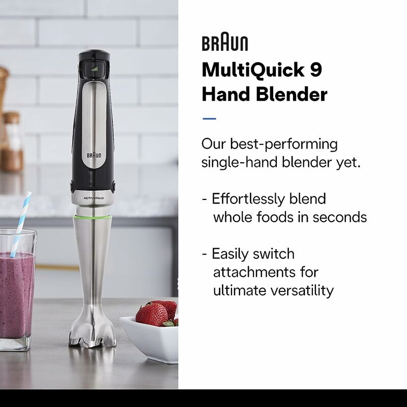 Braun MultiQuick 9 Hand Blender com Tecnologia Imode, Portátil, MQ9199XL, Frete Grátis, Portátil
