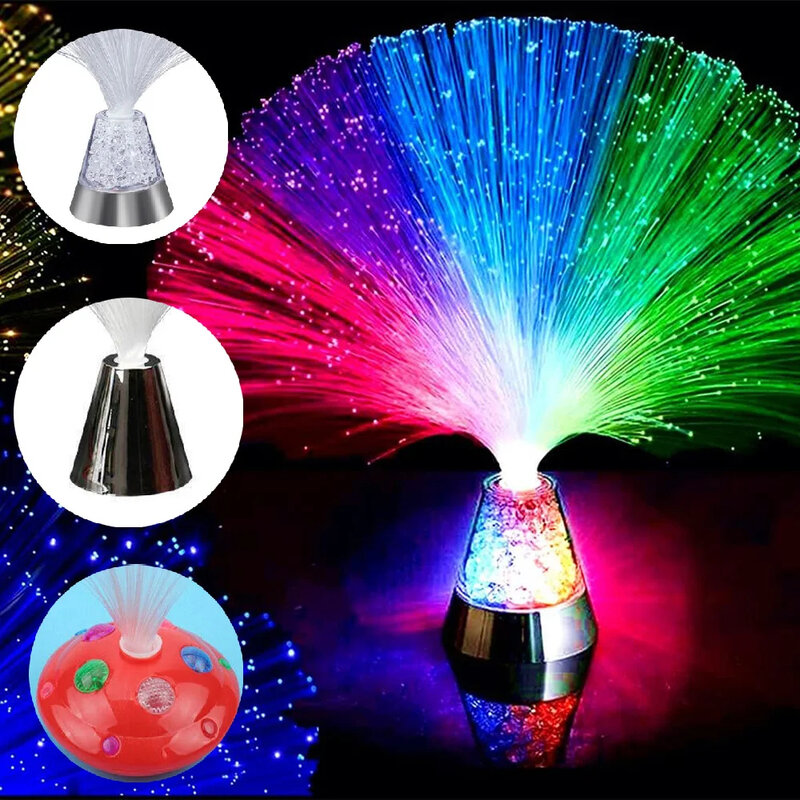 Lámpara de fibra óptica Multicolor, luz LED de cielo estrellado USB, luz de escritorio luminosa, decoración creativa para vacaciones, lámpara de ambiente para acampar