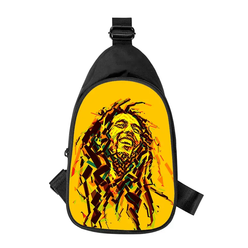Bob Marley 3D 프린트 남성용 크로스 체스트 백, 대각선 숄더백, 남편 학교 허리 팩, 남성 가슴 팩, 신제품
