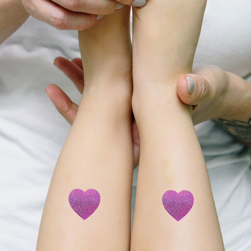 Pegatina de corazón con purpurina, etiquetas de bronceado corporal, etiquetas de corazón bronceador