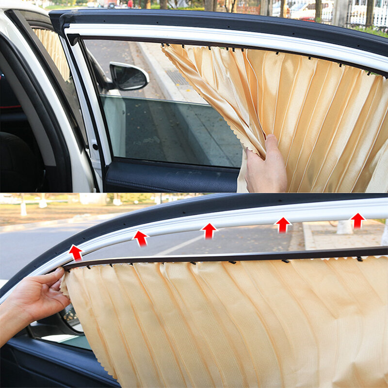 Universal Car Window side Sunshade Cover UV Protection car Window retractable SunShade Car Window Curtain Car Magnetic Sunshade