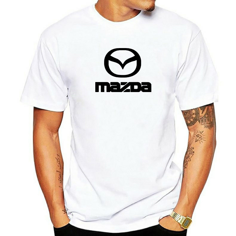 Camiseta de manga corta con logotipo de coche Mazda para hombre, camisetas de algodón de alta calidad, verano, 2020