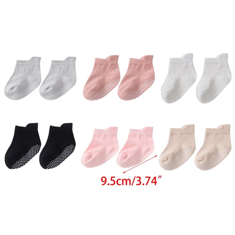 77HD Baby Anti Slip Floor Socks Хлопчатобумажные детские носки для стабильных прогулок и игр