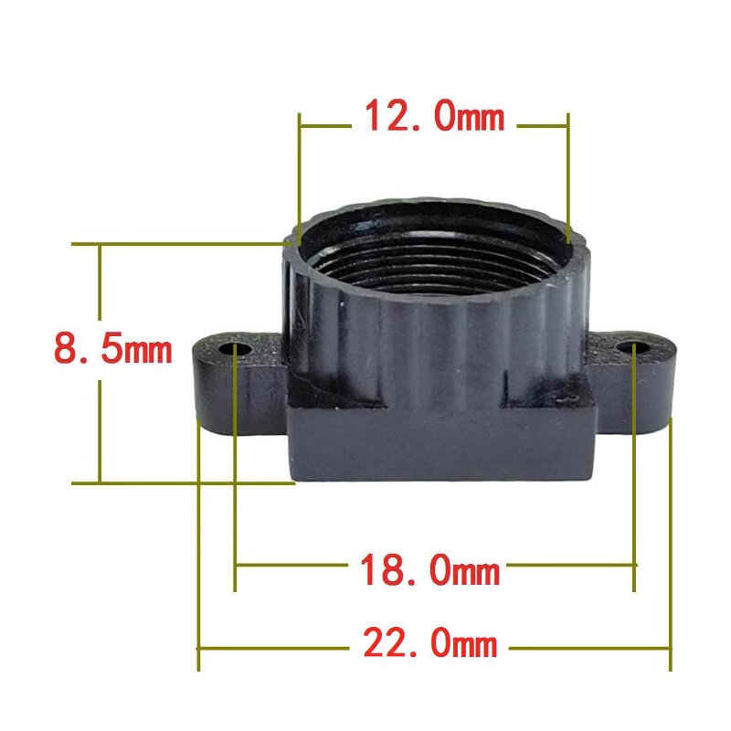 Base de lente DIY M12, espaciado de orificio de montaje de 18mm, 6mm, 8,5mm, 12mm, soporte de lente de plástico alto, módulo de placa PCB, Conector de montaje de lente