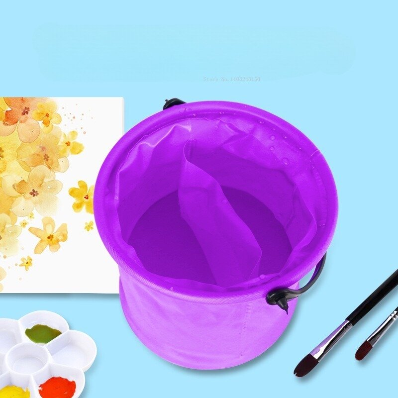 Color Portable Folding Bucket Wash Pen Bucket Children's Watercolor Pigment Brush Cleaning Tools Fine Art Painting Supplies