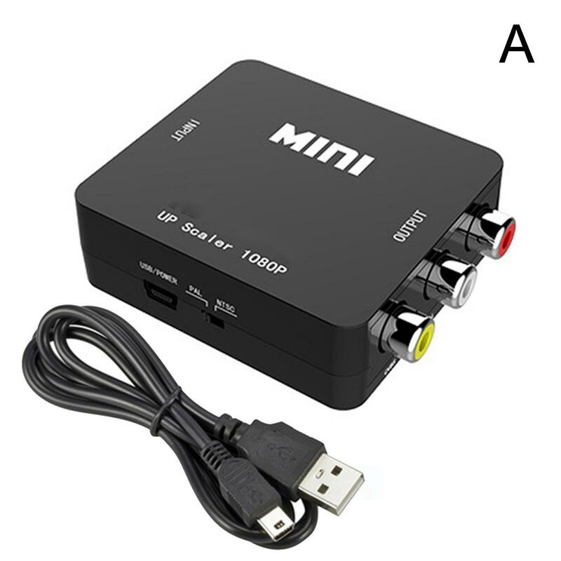 HDMI-متوافق مع AV RCA CVSB L/R فيديو 1080P قشارة محول صندوق محول HD فيديو مركب محول مع كابل USB