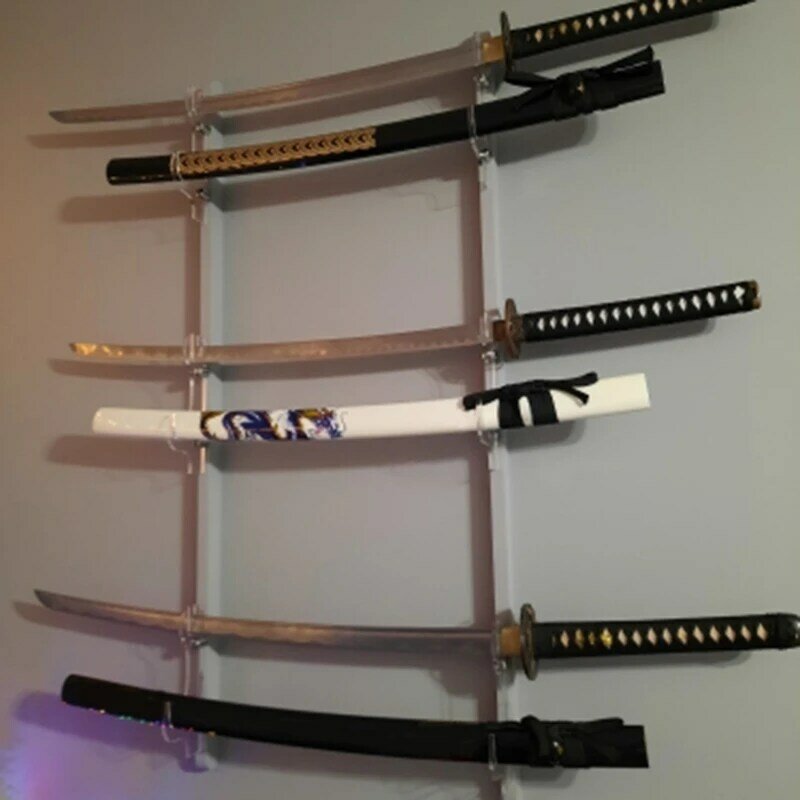 Wall Mounted Katana Hanger Holder Hangers Samurai Swords Storage Rack for Home Bedroom Living Room Decoration Display
