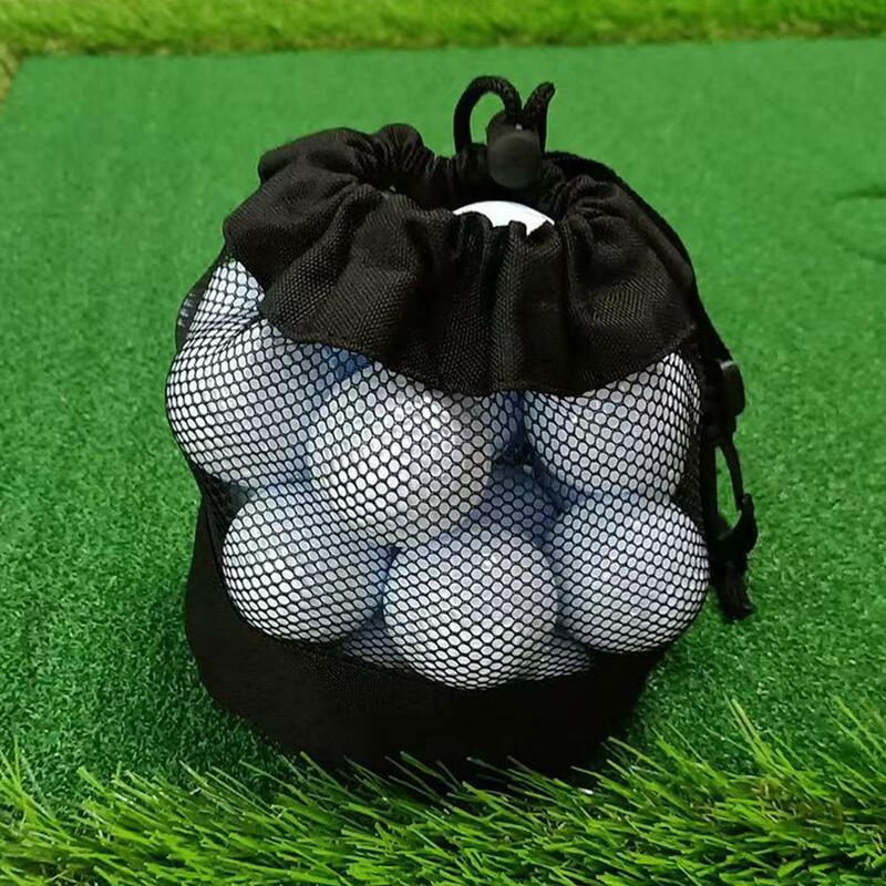 特別な黒のゴルフボール収納バッグ、ゴルフコンテナ、巾着ボール、メッシュナイロンバッグ、ホールド、a9r8
